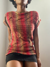 Load image into Gallery viewer, Vintage Italian Knit Wool  Confetti Orange Cap Sleeve Sweater
