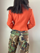 Load image into Gallery viewer, Vintage Orange Wool Soft Zippered Jacket Blazer (L)
