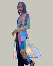 Load image into Gallery viewer, Color Block Slit Side Duster Coverup (M/L)
