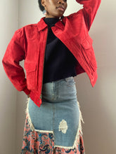 Load image into Gallery viewer, Vintage Red Suede Bomber Jacket (M)
