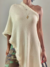 Load image into Gallery viewer, WHBM White Fleece Poncho Cape Coverup
