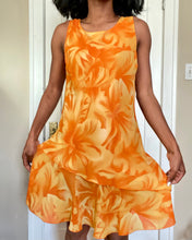 Load image into Gallery viewer, Vintage Psychedelic Orange Cream Dress
