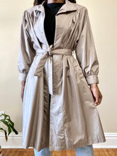 Load image into Gallery viewer, Vintage Metallic Trench Coat Jacket
