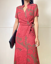 Load image into Gallery viewer, Vintage Red Maxi Silk Dress(M)
