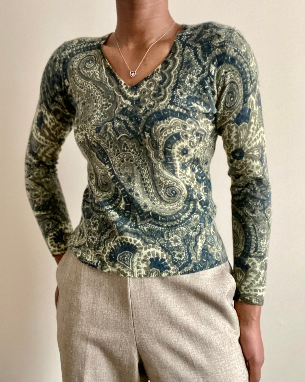 Vintage Cashmere Olive Sweater