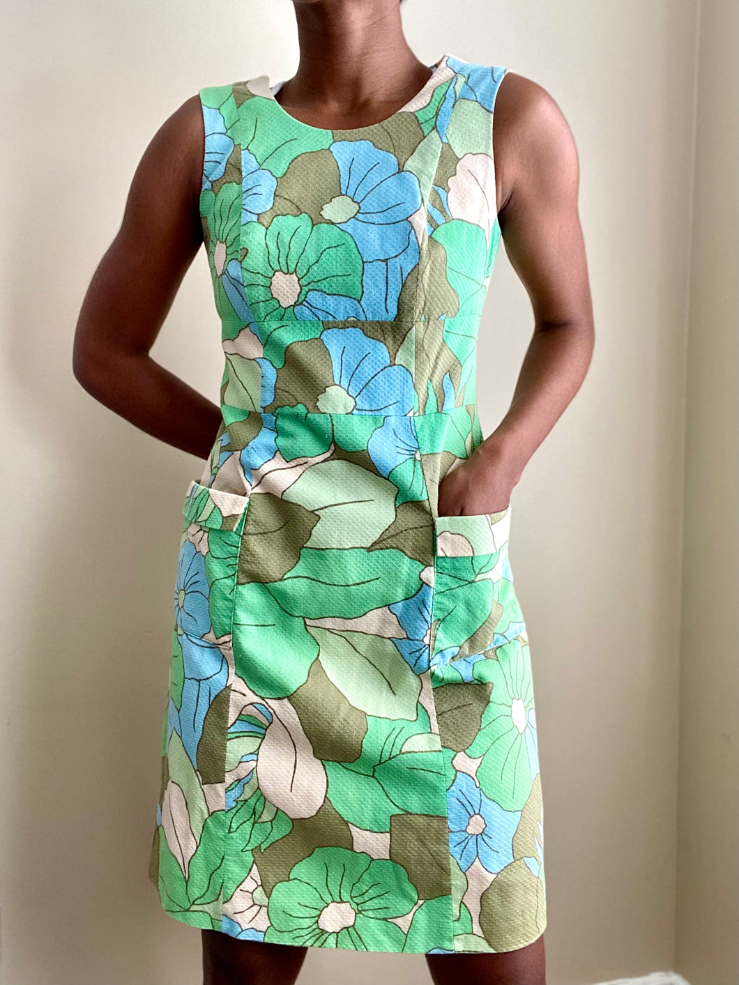 Boden Green Seersucker Floral Mini Cotton Dress