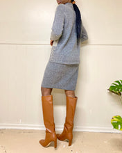 Load image into Gallery viewer, Silk Angora Grey Sweater Skirt Set (M)
