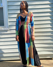 Load image into Gallery viewer, Color Block Slit Side Duster Coverup (M/L)
