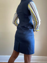 Load image into Gallery viewer, Navy Blue Silk Wrap Mini Dress

