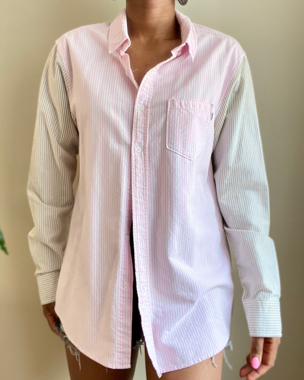 Vintage Pink Button Down  Shirt