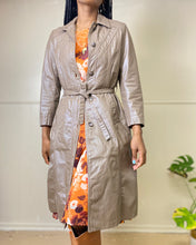 Load image into Gallery viewer, Vintage Tan Long Genuine Leather Trench Jacket(S)
