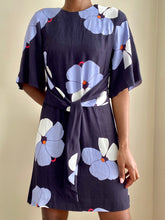 Load image into Gallery viewer, Floral Midnight Navy Blue Dress
