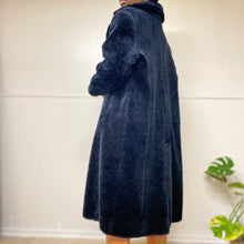 Load image into Gallery viewer, Black Noir Fluffy Long Trench Coat Jacket
