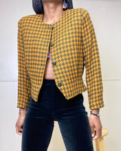 Load image into Gallery viewer, Vintage Gianni Pickle Yellow Plaid Synched Blazer(M)
