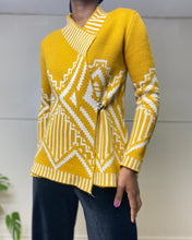 Load image into Gallery viewer, Yellow Knit Open Front Sweater(M)
