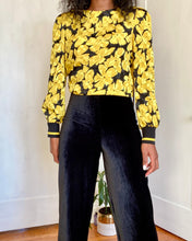 Load image into Gallery viewer, Vintage Yellow Butterfly Blouse Top
