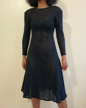 Load image into Gallery viewer, Vintage Sheer Embellished Black Dress
