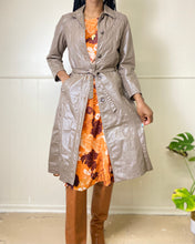Load image into Gallery viewer, Orange Floral Fall Leafy Flowy Midi Dress (L)
