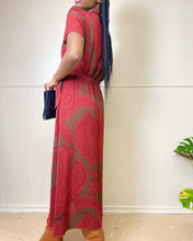 Load image into Gallery viewer, Vintage Red Maxi Silk Dress(M)

