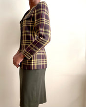 Load image into Gallery viewer, Vintage Olive Window Pane Skirt Suit Set(S/M)
