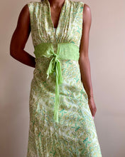 Load image into Gallery viewer, Vintage Y2K Olive Silk Delicate Midi Dress
