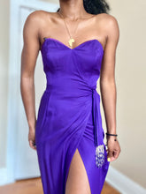 Load image into Gallery viewer, Vintage Purple/Blue Strapless Cocktail Dress(M)

