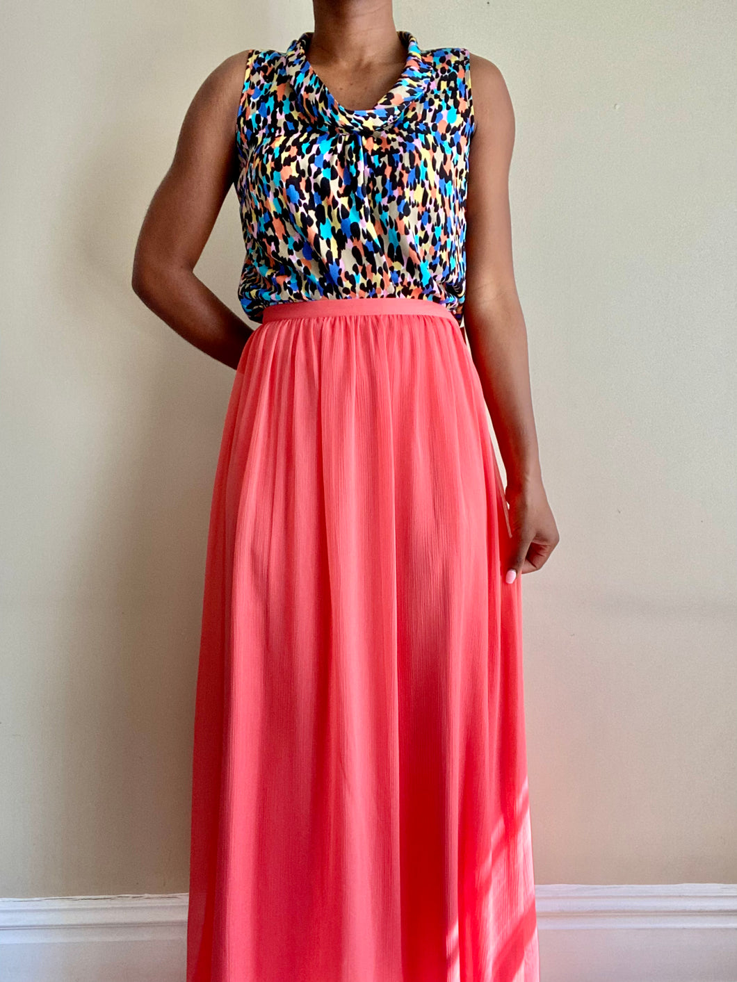 Pink Light Weight NWT Lined Maxi Skirt(M)