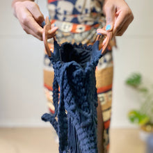 Load image into Gallery viewer, Crochet Knit Black Fringe Cross Body Purse
