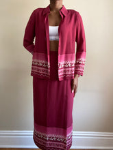 Load image into Gallery viewer, Vintage Cherry Wine Red Wrap Skirt Set(M)
