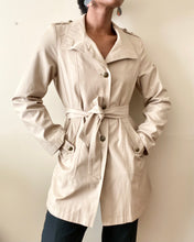 Load image into Gallery viewer, Tan Neutral Utility Gallery Trench Jacket
