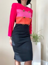 Load image into Gallery viewer, Vintage Color Blocking Wool Dress
