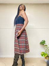 Load image into Gallery viewer, Vintage Plaid Cranberry Red Wrap Skirt (S/M)
