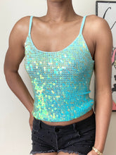 Load image into Gallery viewer, Sequin Disco Green Top
