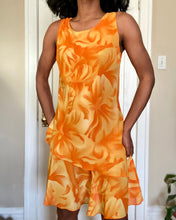 Load image into Gallery viewer, Vintage Psychedelic Orange Cream Dress
