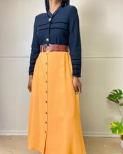 Load image into Gallery viewer, Orange Maxi Linen Blend Button Down Skirt(L)
