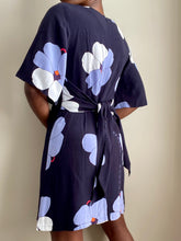 Load image into Gallery viewer, Floral Midnight Navy Blue Dress

